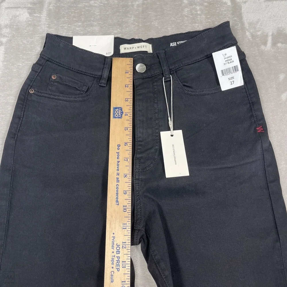 NEW Warp+Weft Women's Pants Aspen Pitkin Straight Leg Ase Stretch 27 Black - Picture 4 of 9